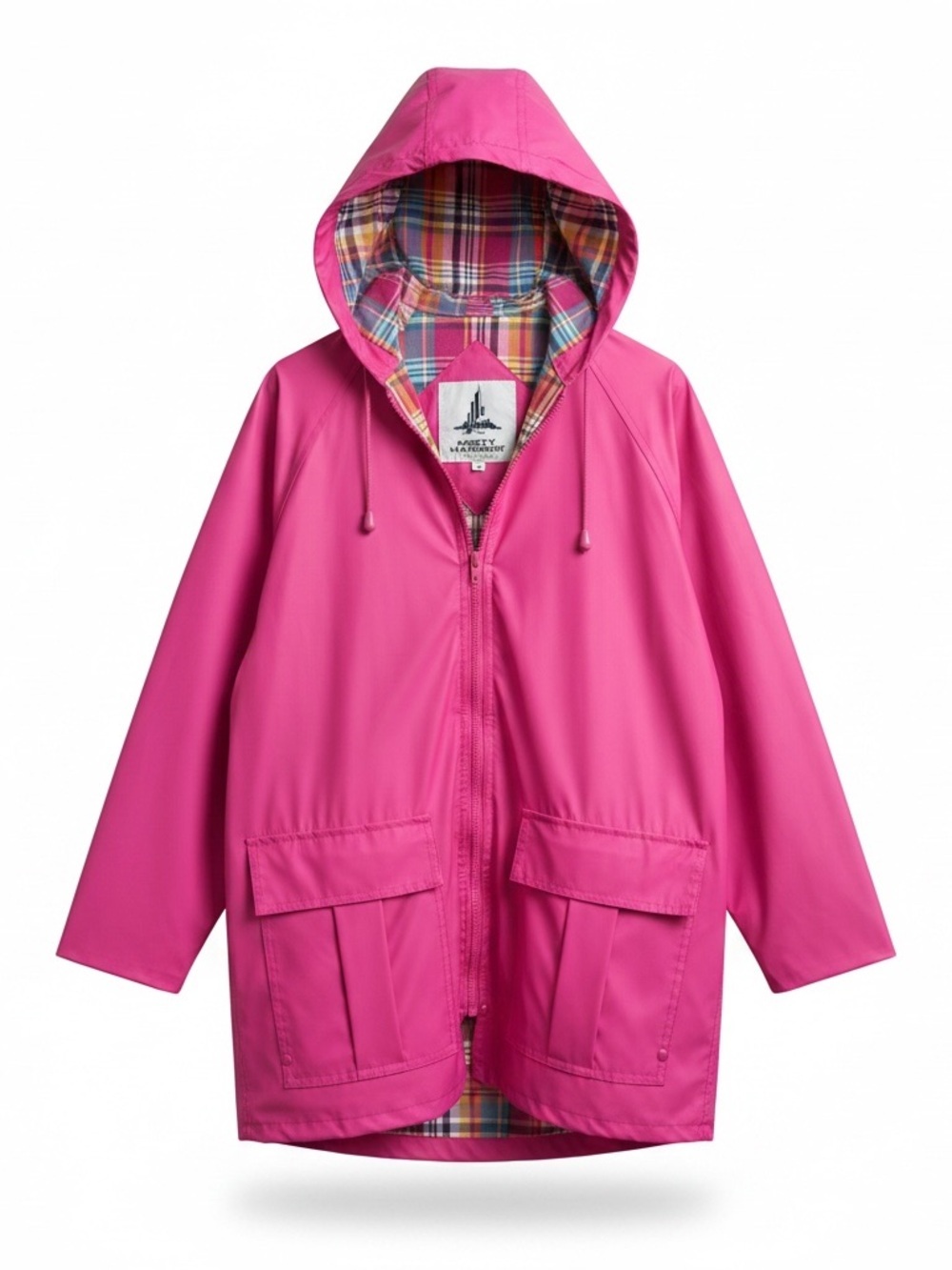 Misty Harbor Rain Jacket Plaid Cotton lined Hooded Size M